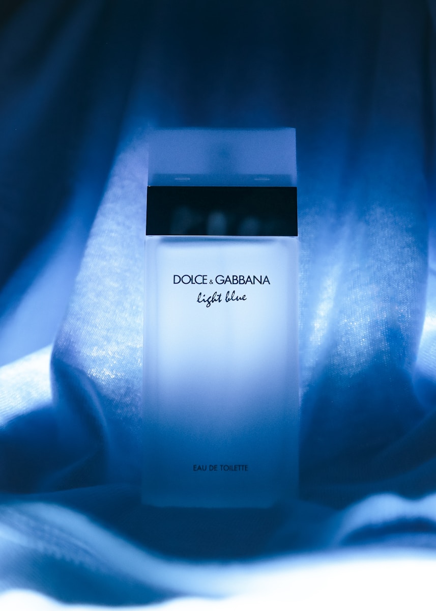 a bottle of dolce carnarna light blue